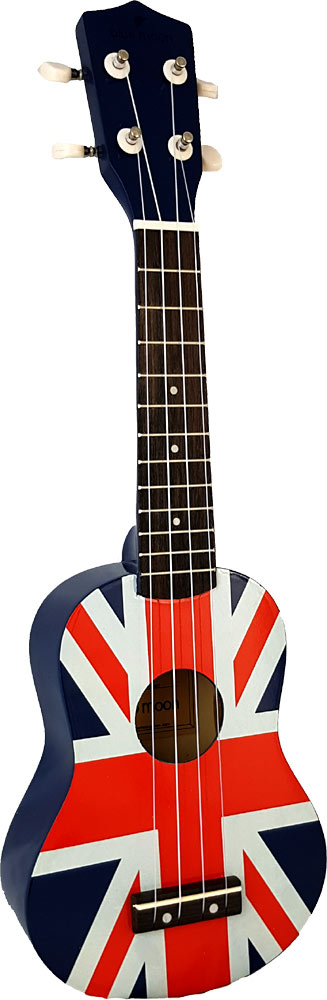 Blue Moon BU-07 Union Jack Soprano Ukulele Good quality, very playable Uke. Lindenwood fingerboard and bridge. Nickel frets