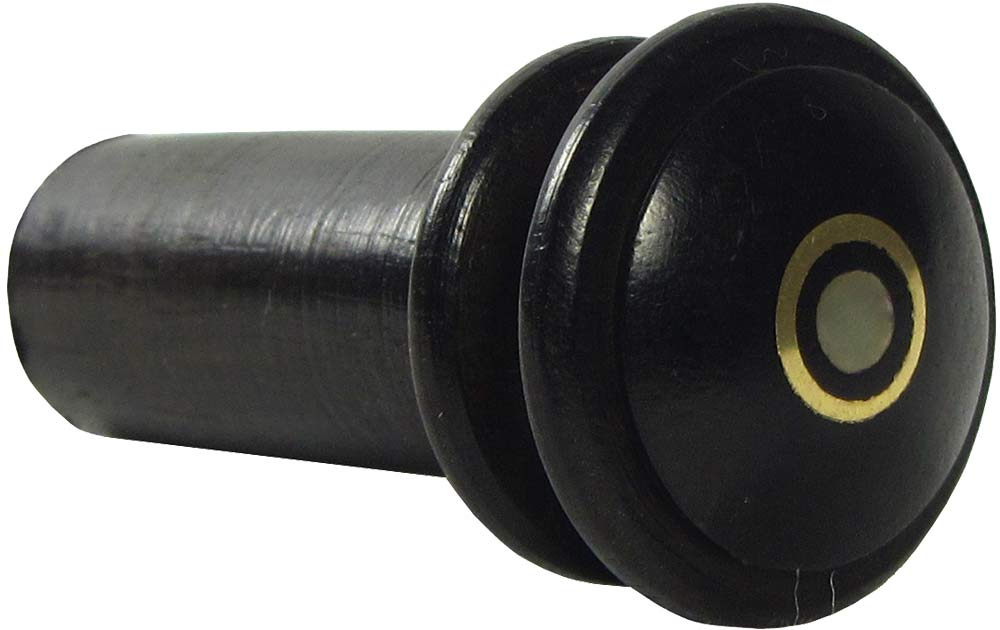 Viking VVP-2331 Violin Endpin, Ebony Inlaid pearl eye with gold ring