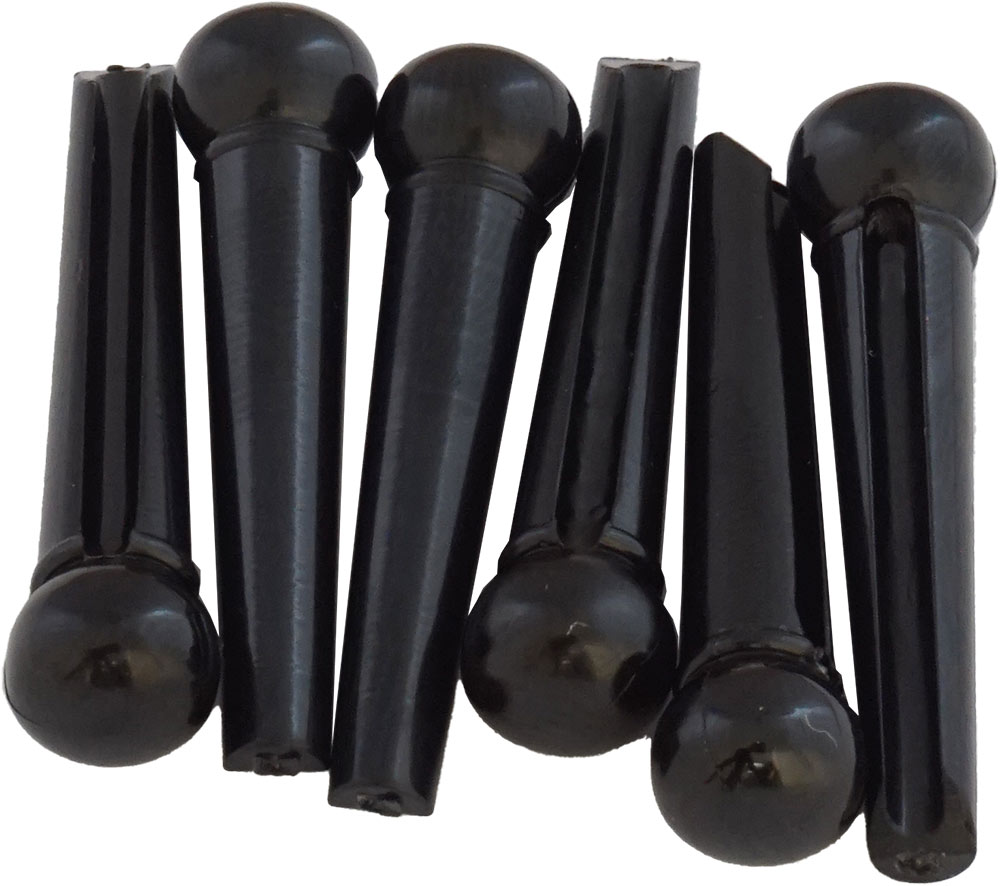 Viking VS-5200K Black Guitar Bridge Pins Set of 6. Suitable for most acoustic guitars