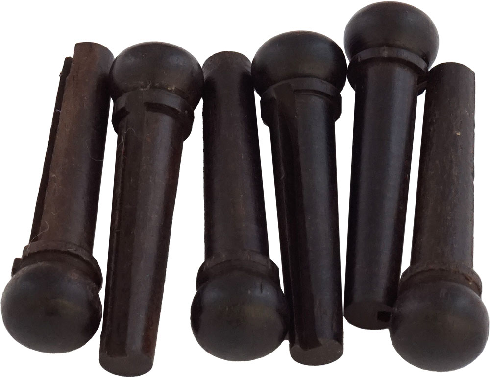 Viking VS-5205 Ebony Guitar Bridge Pins Set of 6 pins. Suitable for most acoustic guitars