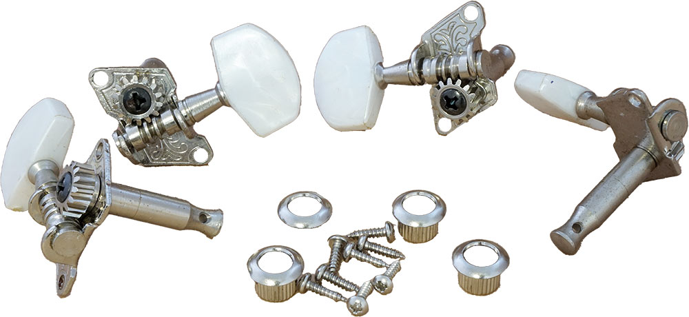 Viking VS-3720 Banjo Machine Heads, Set of 4 Open geared single tuners suitable for tenor and 5 string banjos