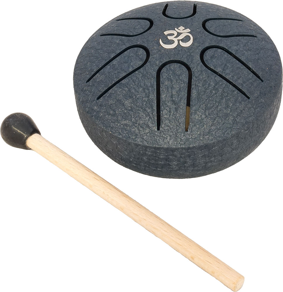 Atlas AP-T03C 3inch Tongue Drum with 6 Notes Tuned to A5 pentatonic scale. Dark blue matt finish