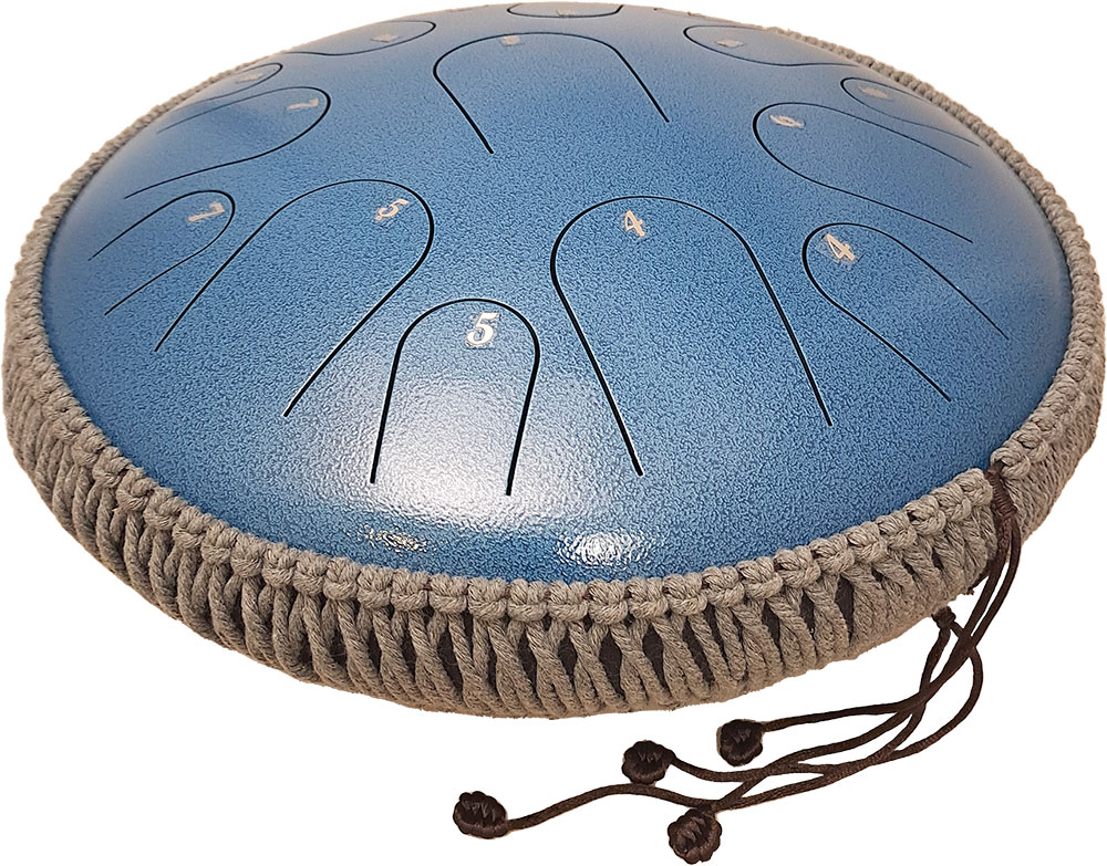 Atlas AP-T14T 14inch Tongue Drum with 15 Notes Tuned to D major scale. Sea blue gloss finish