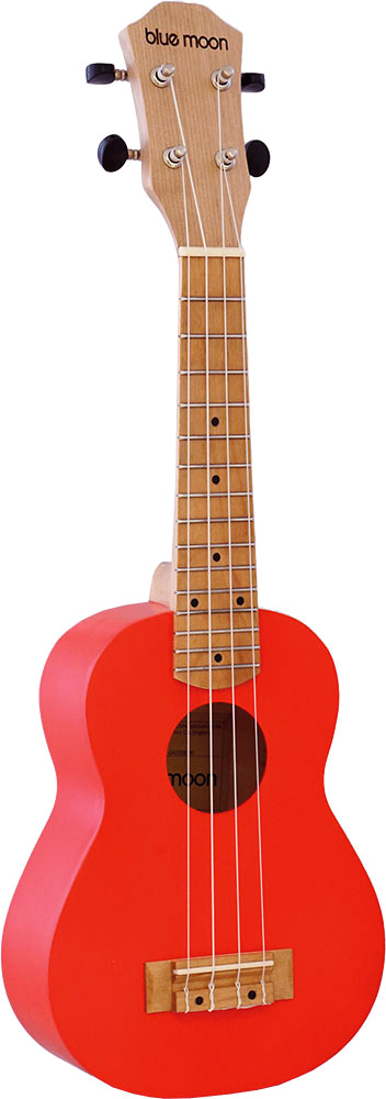 Blue Moon BU-04 Soprano Ukulele, Red Maple neck and fingerboard. All linden top, back and sides . Matt finish