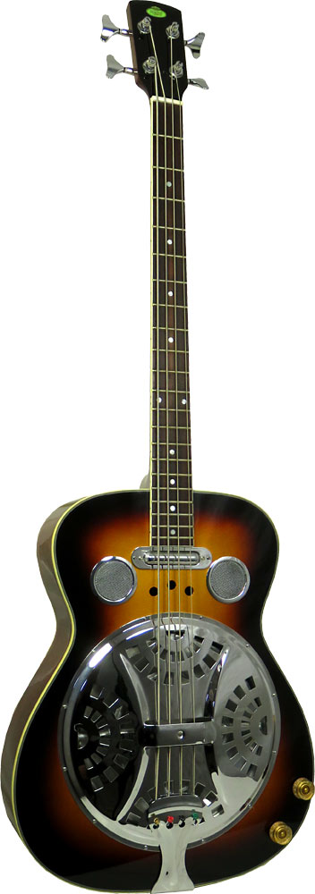 Regal RD-05E Resonator Bass Guitar, Electro Attractive and resonant spruce top with mahogany back and sides