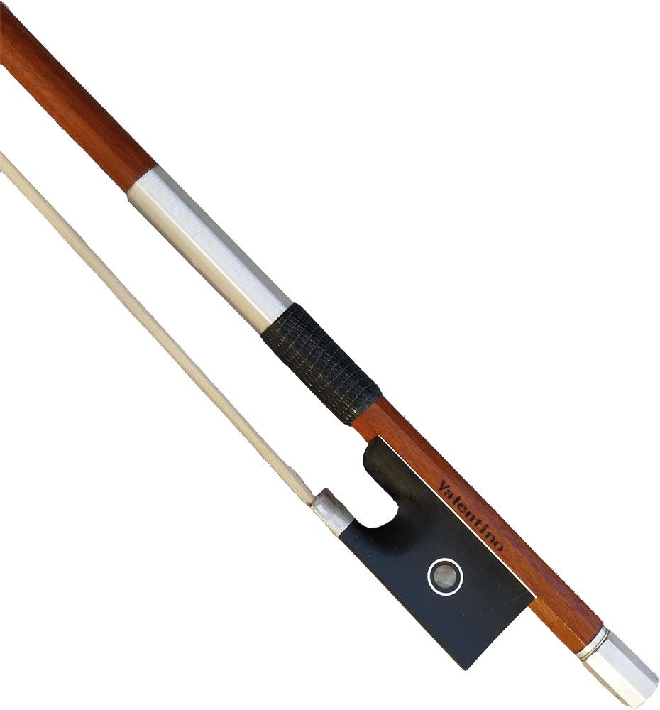 Valentino VVB-935 Violin Bow, 4/4 Size Fine selected Pernambuco octagonal stick, abalone slide