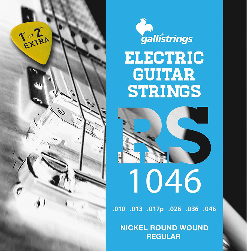 Galli RS1046 Electric Guitar Strings, 10-46s Regular. Gauges .010 .013 .017 .026w .036w .046w