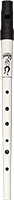 Clarke Sweetone High D Whistle, White Traditional tapering tin tube, moulded black plastic mouthpiece