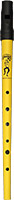 Clarke Sweetone High D Whistle, Yellow Traditional tapering tin tube, moulded black plastic mouthpiece